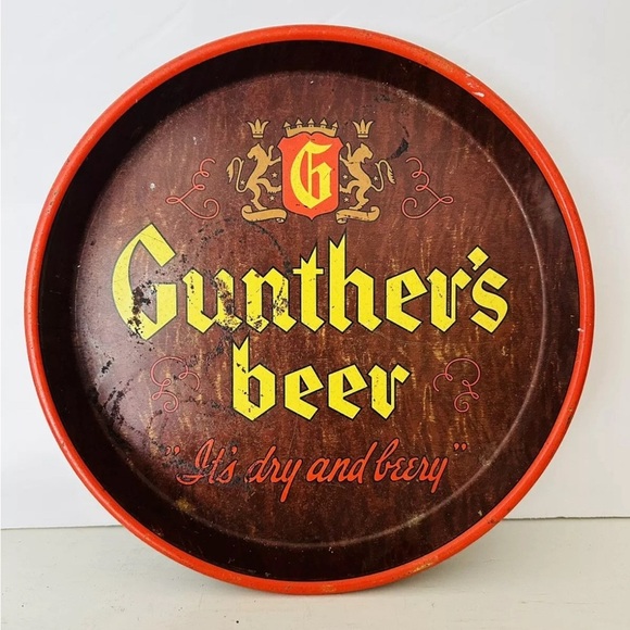 Gunther's Beer Tray Gunther Brewing Baltimore Maryland It's Dry And Beery MD - Picture 1 of 3